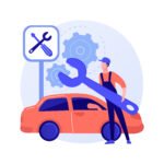 car service abstract concept vector illustration.